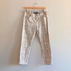 Lucky Brand Jeans Sz 8/29 Womens Sofia Capri Skinny Printed Mid Rise Stretch Zip